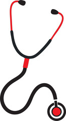 Stethoscope isolated on white background. Symbol of healthcare professionals and the medical field. Reuse in medical hospital treatment related poster, banner, report or presentation.