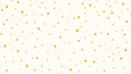 Golden Stars Scattered on White Background Sparkling Festive Texture