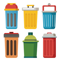 garbage disposal set isolated on white background