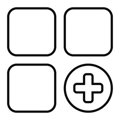 Fototapeta premium application line icon design. application thin black outline symbol vector illustration. editable stroke icon on transparent background.