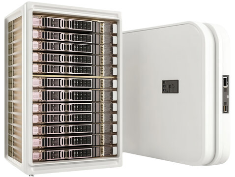 Innovative data center server design enhancing internet safety and cloud efficiency in a modern environment - Powered by Adobe