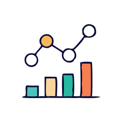 business growth and graph vector icon