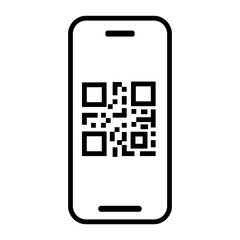 스마트폰에 QR코드가 표시된 아이콘
