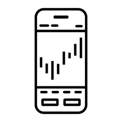 스마트폰 화면에 주식 차트를 표시한 아이콘