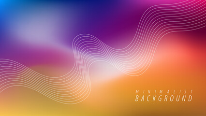 Minimalist abstract gradient background with wavy lines