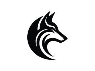 Minimalist Tribal Wolf Head Vector Illustration