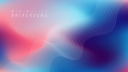 Minimalist abstract gradient background with wavy lines