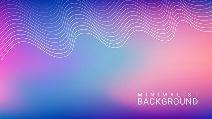Minimalist abstract gradient background with wavy lines