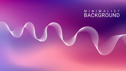 Minimalist abstract gradient background with wavy lines
