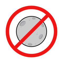No Moon Sign on White Background