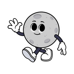 Vector Moon Character Waving