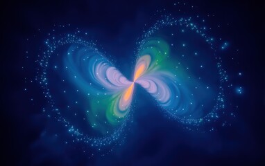 Abstract swirling cosmic butterfly