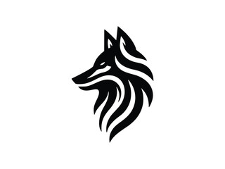 Wolf Face Art with Flowing Tribal