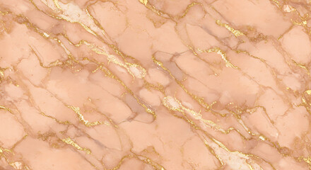 Elegant Peach and Gold Marble Texture Seamless Background Design