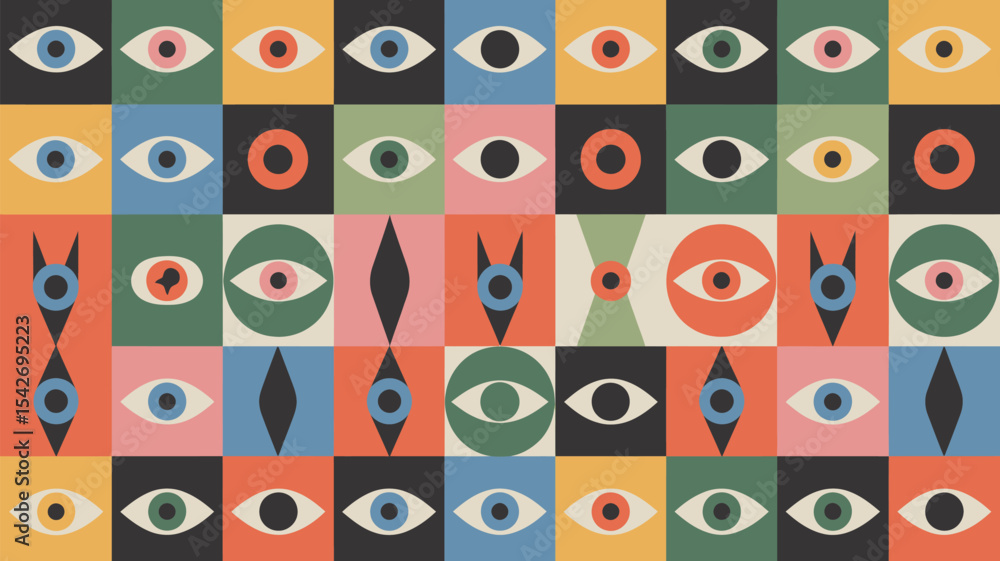 Aufkleber abstract eye pattern geometric colorful background vector illustration design for print and art 100 