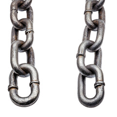 Fototapeta premium Two Rusty Metal Chains Close Up Shot Black Background