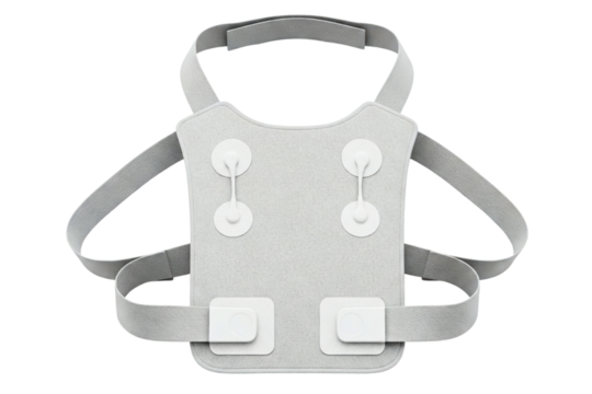 White wearable monitoring device for health tracking isolated on a transparent background
