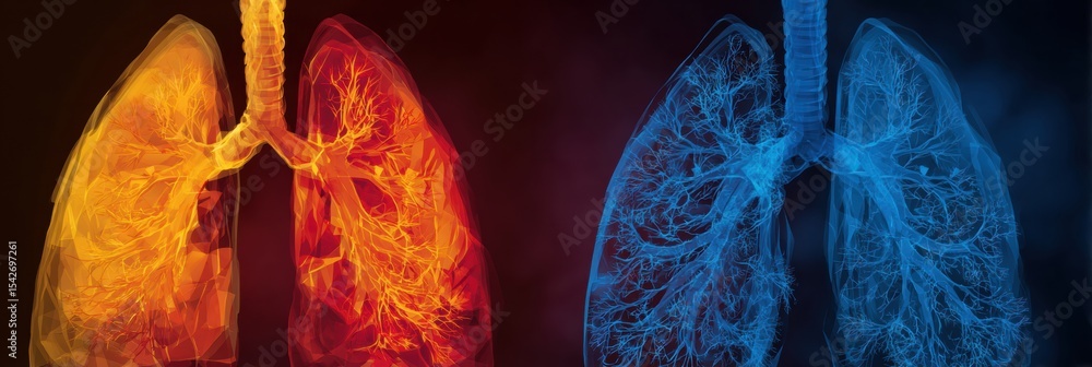 Poster Exploring the Differences Between Lung Infection and Lung Cancer Through Informative Infographic Design