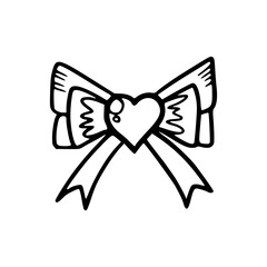 Fototapeta premium romantic heart ribbon icon