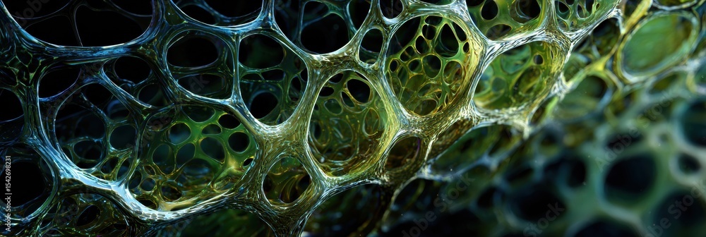Poster Intricate Nerve-Like Organic Structure Showcases Vibrant Colors and Textures in a Macro Perspective
