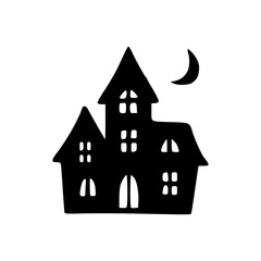 Halloween haunted house icon