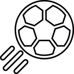 Obraz premium ball line icon design. ball thin black outline symbol vector illustration. editable stroke icon on transparent background.