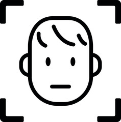 顔認証のシンプルなベクターアイコン	