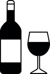 ワインのお酒のシンプルなアイコンベクター