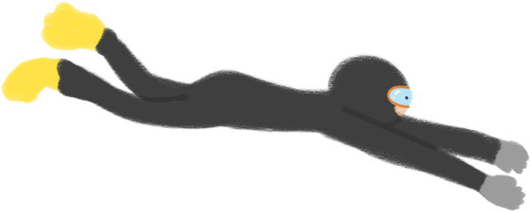 잠수 하는 해녀 일러스트