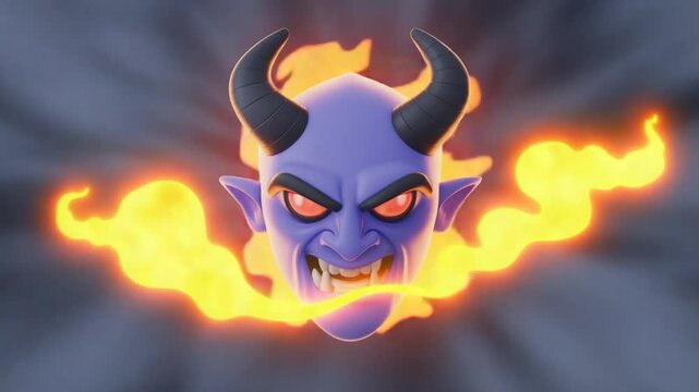 Menacing Character Illustration with Glowing Eyes and Smoke