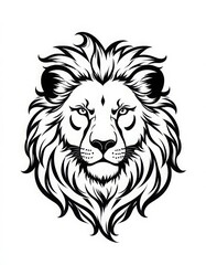 Fototapeta premium Detailed monochrome lion head design