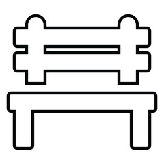 Obraz premium bench line icon design. bench thin black outline symbol vector illustration. editable stroke icon on transparent background.
