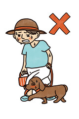 夏の犬の散歩注意
