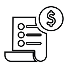 bill set line icon design. bill set thin black outline symbol vector illustration. editable stroke icon on transparent background.