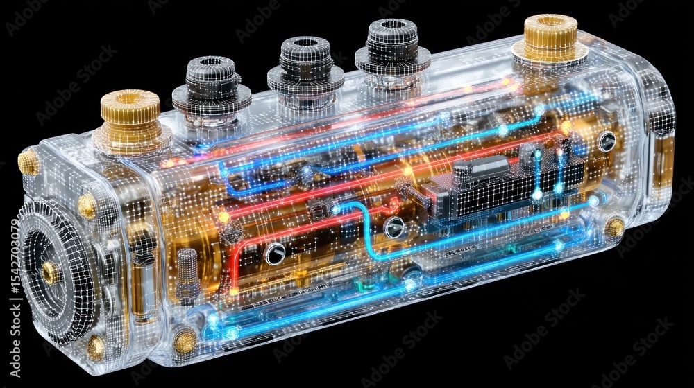 Aufkleber transparent 3d model of a complex mechanism: unveiling the intricate inner workings of a sophisticat