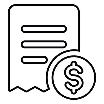 bill line icon design. bill thin black outline symbol vector illustration. editable stroke icon on transparent background.