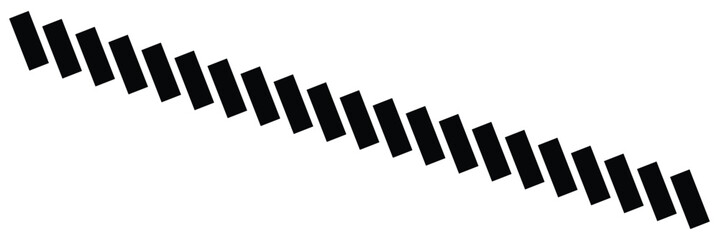 Fototapeta premium Slash line. Border with diagonal lines. Angle of tilt stripes. Black pattern of footer isolated vector on white&nbsp;background. Vector Illustration&nbsp;.&nbsp; 