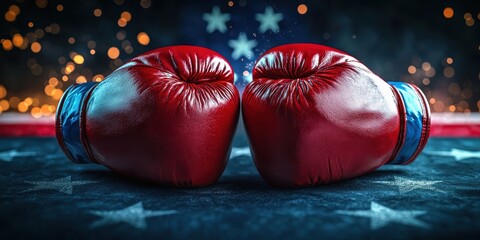 USA and Canada trade war symbolized by boxing gloves, representing the clash between two powerful economies.