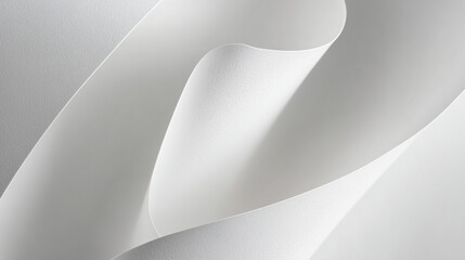 Minimal Abstract White Paper Curves with Soft Light Texture