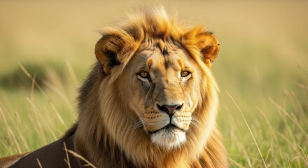 Obraz premium A full grown up male lion in the wild