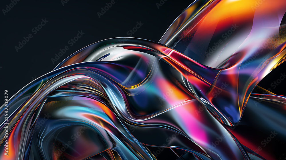 Poster abstract flowing shapes with vibrant colors create a modern and dynamic background for creative desi