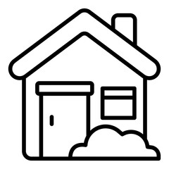 basic home outline icon for residential building property
