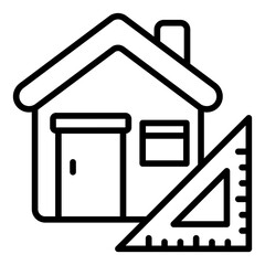 measuring tool outline icon for home design project