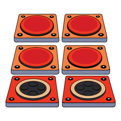 hot plate set isolated on white background