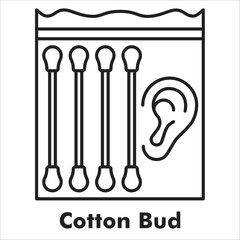 Cotton Bud Outline Icon