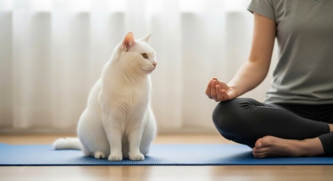 Find Inner Peace Yoga and Cat Companionship for Stress Relief and Mindfulness