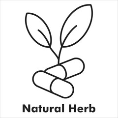 Natural Herb Outline Icon