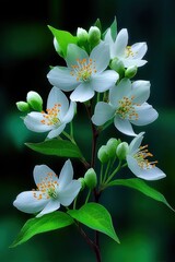 Close-up of a jasmine flower cluster