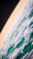 Stylized view of Earth's clouds from space.  Soft colors