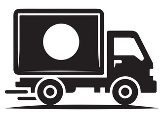 Fast Delivery Truck Silhouette Vector Illustration Transportation Service